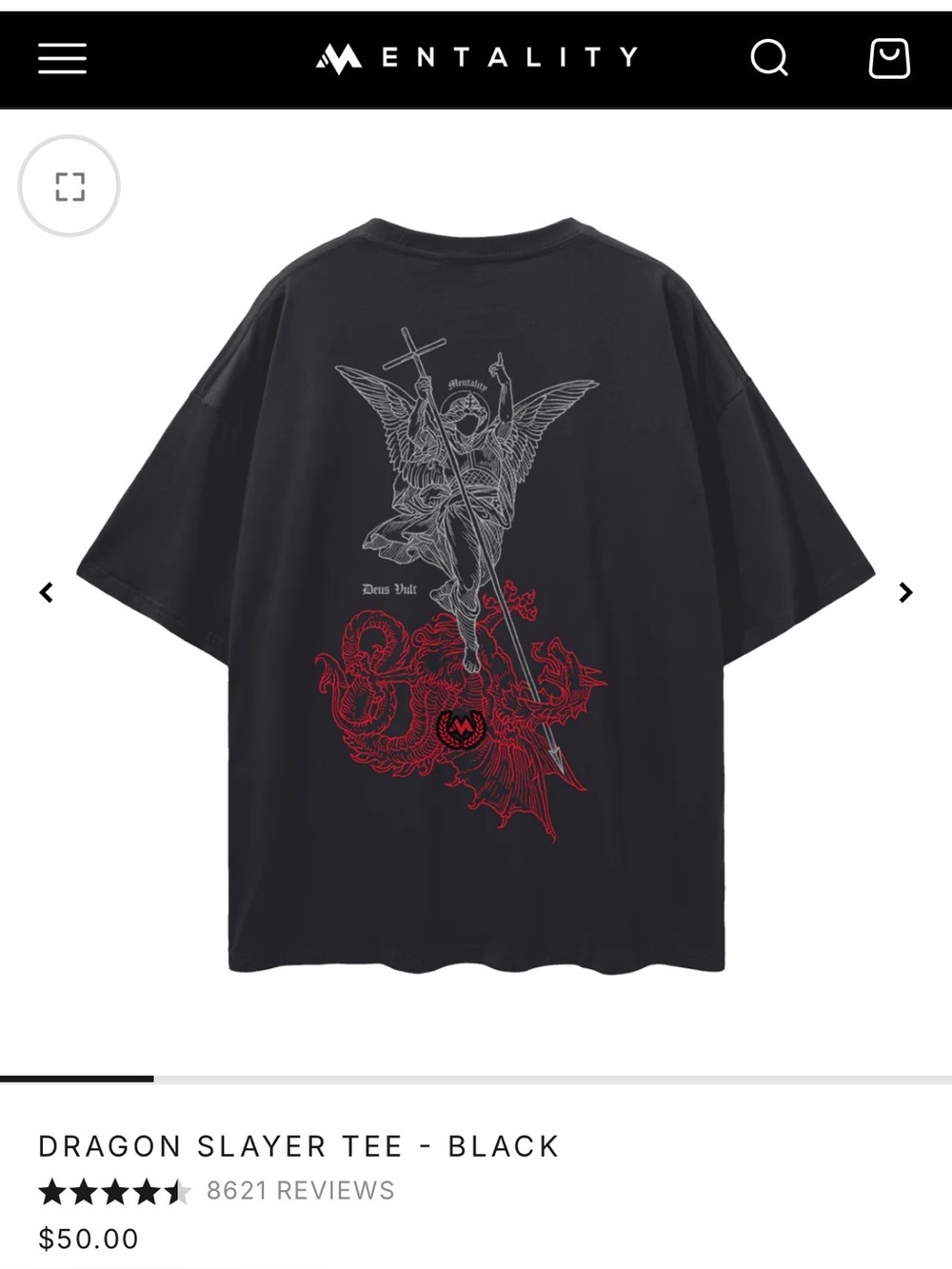 Black Short-Sleeve Graphic Tee with Red and White Print